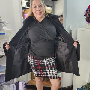 Women's winter Via Spiga black, luxurious,  wrap coat.